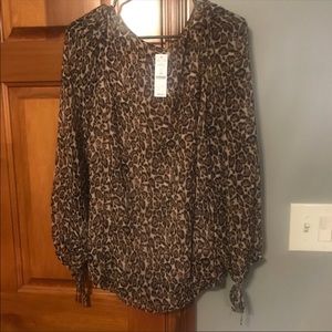 WHBM brand new leopard blouse